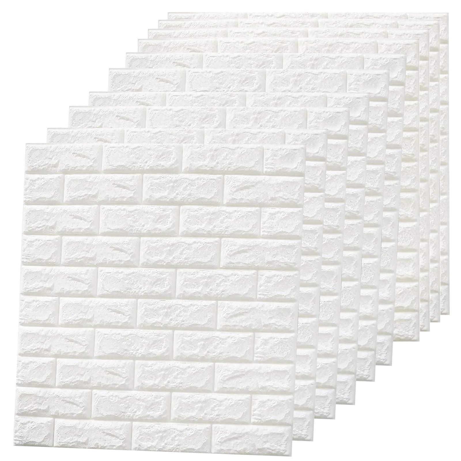 70×77cm 3D Tile Brick Wall Stickers Self-adhesive Wallpaper Foam Panel 10 Pcs 