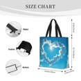 thumbnail image 3 of Honeii Heart Shaped Cloud Print Tote Bag, Reusable Grocery Shopping Bag,Shoulder Bag with Inner Pocket, 3 of 7