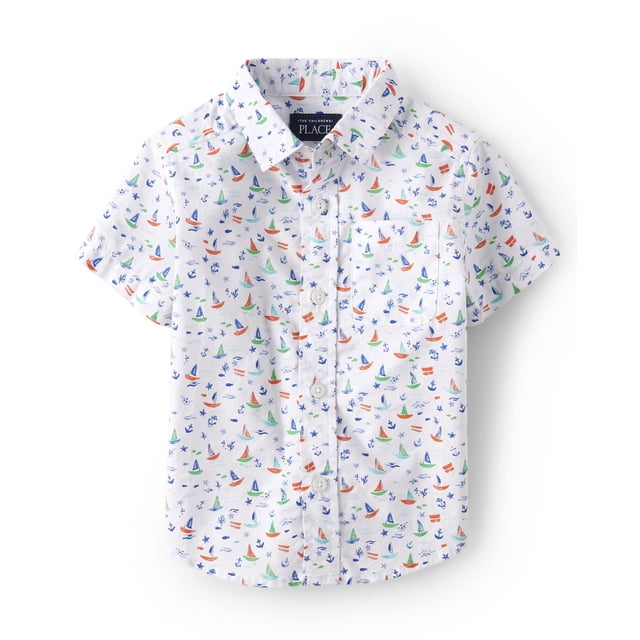 Camisa The Children's Place para niños pequeños, manga corta, blanca, 4T
