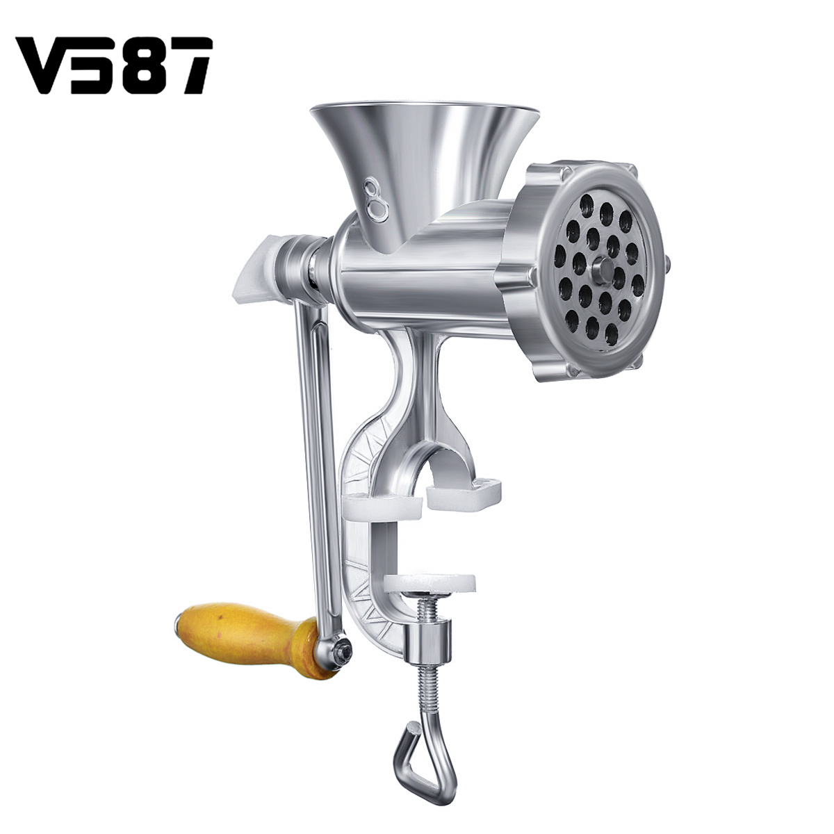 Aluminum Alloy Multifuction Manual Meat Grinder & Sausage Stuffer, Hand Operated Crank Tool for