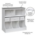 Badger Basket Combo Bin Storage Unit with Three Baskets Solid White