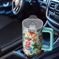 thumbnail image 5 of 30oz Xmas Tumbler with Lid and Straw, Stainless Steel Cup with Handle Snowflakes Travel Coffee Mug, Holiday Gifts for Women Men, 5 of 5