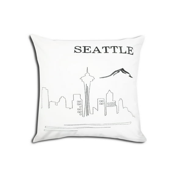 Carte Postale Blanche Coussin -SEATTLE