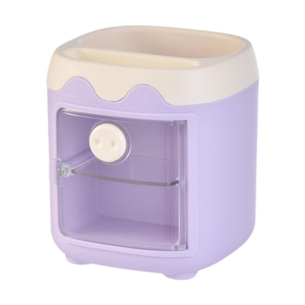 Soporte para bolígrafo de cerdo, caja de almacenamiento organizadora de lápices, organizador de escritorio, para artículos de papelería para el hogar Púrpura claro
