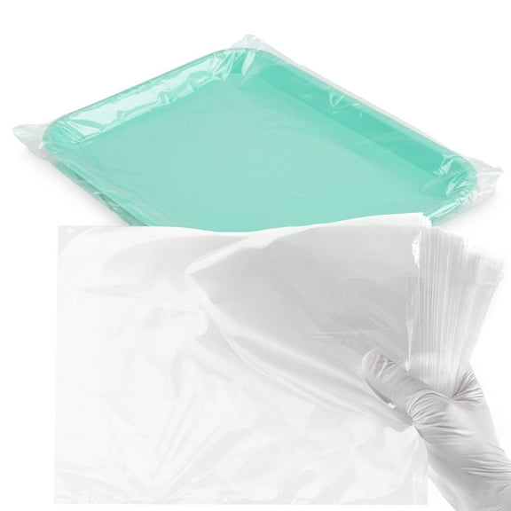1000PCs Disposable Dental Tray Sleeves 10.5” x 14” by VASTMED | Dental Tray Covers Clear Plastic Sleeve