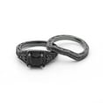 thumbnail image 4 of Danielle Wedding Ring Set for Women CZ Black Engagement Ginger Lyne Collection, 4 of 6