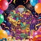 thumbnail image 1 of Ceisia Men's Mardi Gras Festive Print Short Sleeve Button-Up Shirt Collection | Ornate Mask Collage Button-Up Shirt Gifts, 1 of 5