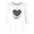 thumbnail image 4 of VgaVtl Tshirts Shirts for Women 3/4 Sleeve Valentines Funny Tops Women Leisure Regular for Gifts White Heart Graphic Tops, 4 of 4