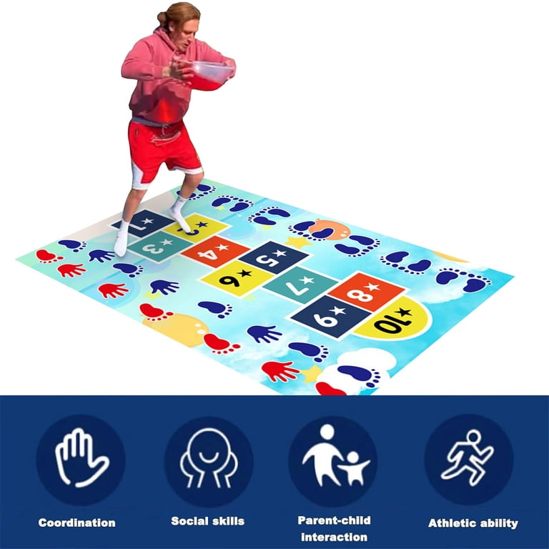 ZEMZYL Water Slide Hopscotch Mat Inflatable Outdoor Game For
