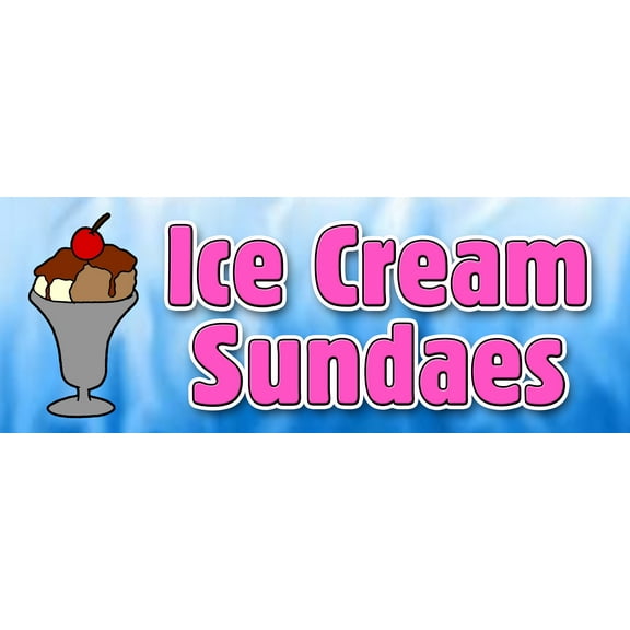 48" ICE CREAM SUNDAES DECAL sticker cones float banana split egg cream waffle