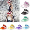 thumbnail image 3 of Summer Sun Visor Hats for Women UV Protection Empty Top Cap Transparent Tinted Plastic Sun Hat for Outdoor Beach Tennis Golf Cycling Everyday Casual Apparel Gear Headwear Fashion Accessories Set, 3 of 3