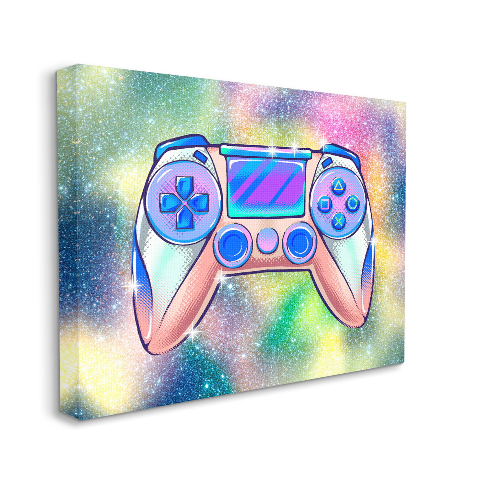 Stupell Industries Bold Sparkle Video Gaming Controller Illustration , 40 x 30, Design by Ziwei Li