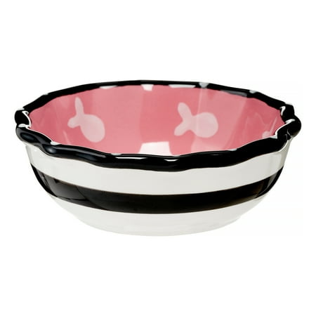 Ethical Pet Contemporary Ruffle Cat Dish, Pink, 5"