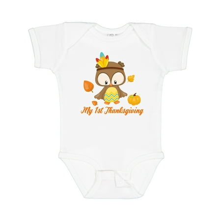 

Inktastic My First Thanksgiving Owl Gift Baby Boy or Baby Girl Bodysuit