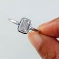 thumbnail image 3 of Emerald Cut Moissanite Engagement Ring Solitaire Solid Silver Anniversary Gift Rings Moissanite Promise Ring For Women, 3 of 5