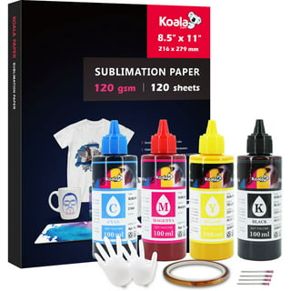 Bundle 220 Sheets A-sub Sublimation Paper 8.5x11 inch 125gsm + 4x120ml A-sub Sublimation Ink for All Epson Printers WF-7710 7720 EcoTank ET-2400 2800