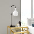 thumbnail image 6 of Evelyn&Zoe Verona 27" Tall Arc Table Lamp with Glass Shade in Blackened Bronze/White Milk, 6 of 8