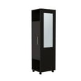 thumbnail image 2 of TUHOME Cluster 63-Inch Tall One-Door Wardrobe Cabinet with Mirror, Hanging Rod, 2 of 5