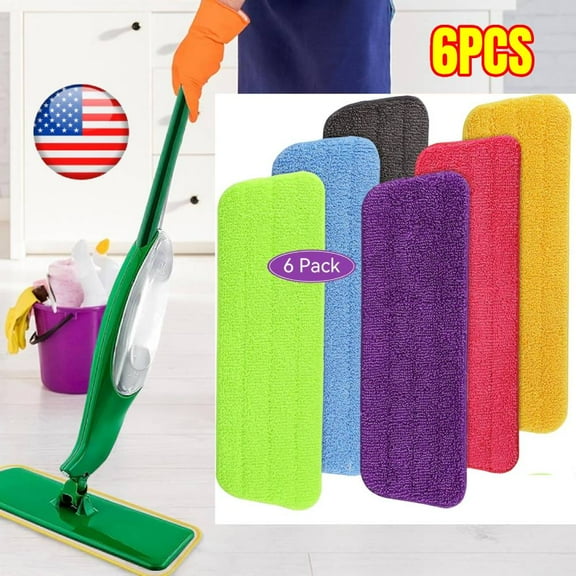 Mop Head Replacement for Libman Freedom Spray Mop - Washable Reusable Wet & Dry Cleaning - Microfiber Spray Mop Pads Refill for Multi-Surface Floor -6 Pack