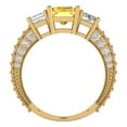thumbnail image 4 of Three-Stone Engagement Ring for Women - 3.61ct Simulated Yellow Diamond in 18K Yellow Gold Promise Ring, 4 of 6