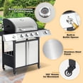 thumbnail image 6 of Haverchair 4-Burner Gas BBQ Grill, Silver Stainless Steel Barbecue Gas Grill with Side Burner and Bottle Opener for Outdoor Patio Garden Picnic Backyard Cooking, 50,000BTU, Silver, 6 of 7
