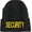 Black With Gold Text, variant on SECURITY Beanie FLEECE Lined Hat Warm LARGE EMBROIDERY Winter Watch Cap Winter Security Uniform Hat (BlackWithWhiteText)