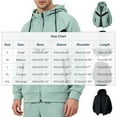 thumbnail image 2 of Yteetum Hoodies for Men Oversized Full Zip Drawstring Hooded Cardigan Sweatshirts Color Block Long Sleeve Hooded Jackets Mens Casual Loose Fits Zip Up Athletic Hoodie Jackets Sports Hooded Sweatshirt, 2 of 4