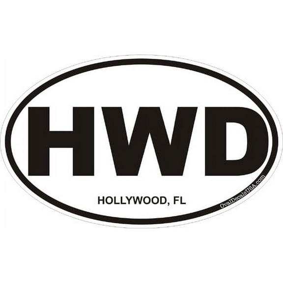 3.8 Inch Hollywood Florida Oval Decal