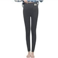 thumbnail image 2 of Asgosdo Warm Long Johns for Women Thick Fleece Warm High Waisted Pants for Winter Snow, Gray, 2 of 5