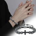 thumbnail image 2 of Wreath - Cross Bracelet - Confirmation First Holy For Boys Bracelets For Grandson Nephew Birthday Christmas Bracelet For Boys Jewellery Present - 1 Stainless Steel Cross Bracelet, 2 of 7