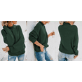 thumbnail image 6 of MLANM Womens Turtleneck Loose Sweaters Batwing Long Sleeve Pullover Tops Oversize Chunky Knit Jumper,X-Large Dark Green, 6 of 6