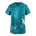 thumbnail image 4 of Rciityk Scrub for Women Tops Casual V-Neck Nursing Uniform T Shirt Summer Floral Printed Short Sleeve Workwear Medicals Blouse with Pocket, 4 of 5