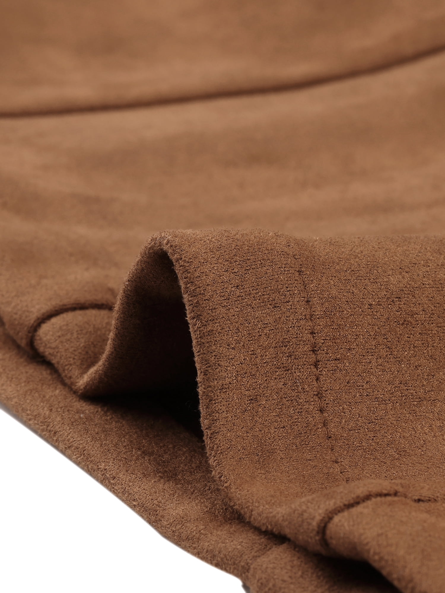 DARING DIVA Women's Faux Suede Lapel Collar Button Down Blazer L Light Brown
