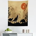thumbnail image 1 of Dinosaur Tapestry, Silhouettes of Prehistoric Animals Wilderness Landscape Abstract Sun, Fabric Wall Hanging Decor for Bedroom Living Room Dorm, 5 Sizes, Pale Brown Orange Black, by Ambesonne, 1 of 1
