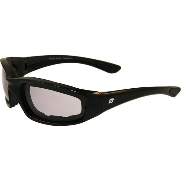 Birdz Eyewear Oriole Padded Motorcycle Glasses (Black Frame/Clear-Smoke Lens)