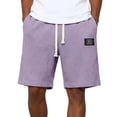 thumbnail image 6 of Zimjoy Purple Sweat Shorts Men Lightweight Solid Short Drawstring Elastic Waist Waffle Shorts Summer Casual Short, Purple 4XL, 6 of 6