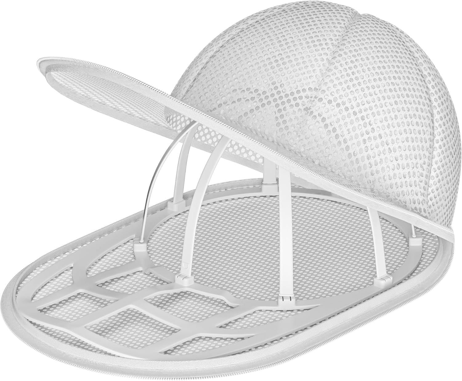 Hat Washer Cage with Snap Lock - Machine/Dryer Safe Compact Hat Cleaner for Baseball Caps & Storage