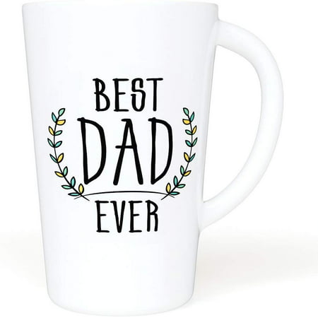 BEST DAD EVER - Funny Quote 16 oz. Novelty Ceramic Mug - Large Mug with Funny Saying - Great for Gift Giving - Dishwasher