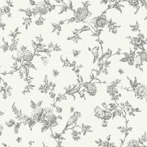 Chesapeake Nightingale Charcoal Floral Trail Wallpaper