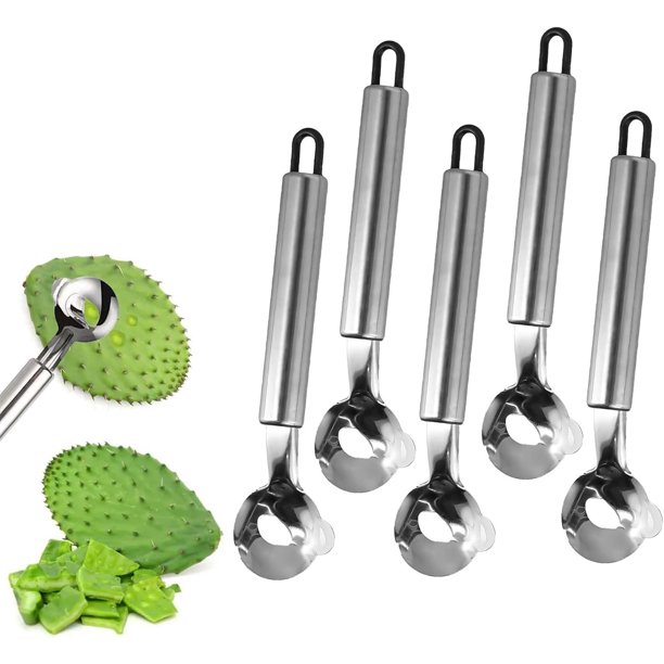 Cuchillo pelador de cactus,removedor de espinas de nopal,herramienta manual de limpieza de cactus,utensilio de cocina de acero inoxidable para pelar cactus,cortar masa,rebanar cortezas de tarta,