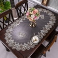 thumbnail image 1 of CHOK Nappe Brodée Chemin de Table en Dentelle Ovale Chemin de Table Basse Centre de Table Napperon Table de Nuit Foulard de Commode, 1 of 2