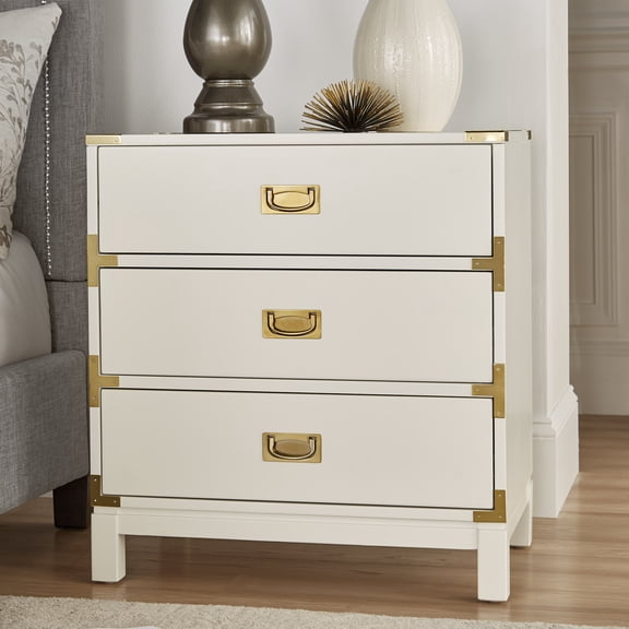 Weston Home Delacour 3-Drawer Gold Accent Nightstand