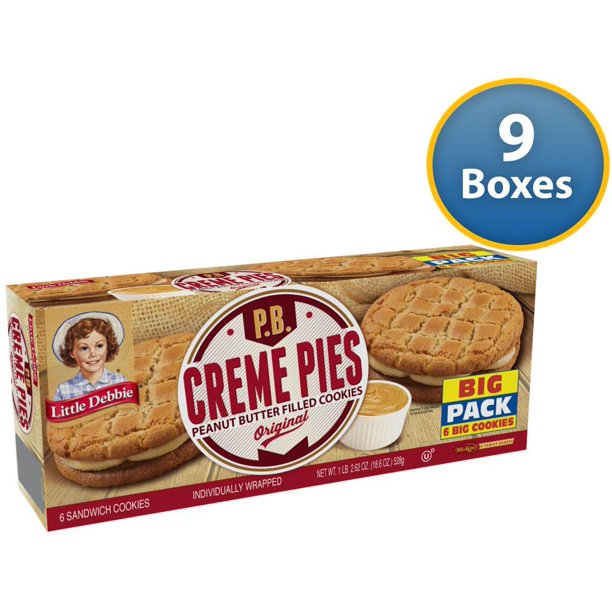 Little Debbie Peanut Butter Creme Pies 18.39 Oz (9 Boxes)