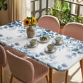 thumbnail image 3 of Blue Green Eucalyptus Leaves Table Cloths for 5 Foot Rectangle Tables, Spring Summer Botanical Patio Waterproof Elastic Fitted Tablecloths, Washable Rectangular Table Cover for Camping, 3 of 8