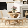 thumbnail image 3 of Harper & Bright Designs Farmhouse Dining Set for 4, Wood Round Kitchen Dining Table Set with 4 Upholstered Chairs and Curved Bench, Natural, 3 of 15