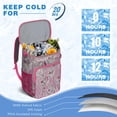 thumbnail image 6 of Travel Cooler Bag - Pioneer Flower Floral Print Pattern Camping Beer Cooler Backpack with Bottle Opener- Waterproof Insulated Picnic Backpacks - Cooler Bag for Beach, 6 of 6