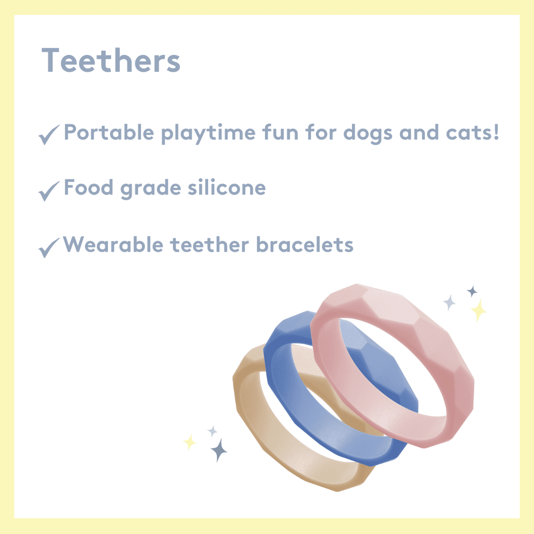 Sweet Paws Silicone Teether Stack Toy Set – Blush Pink – 4pc