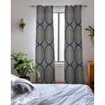 thumbnail image 3 of Traditional Tribe Sheer Curtains 84 Inch Length 2 Panels Set for Living Room/Bedroom, Retro Rustic Morocco Pattern Kitchen Curtains Grommet Semi-Sheer Curtains Drapes Window Treatments 52"x84"x2, 3 of 7