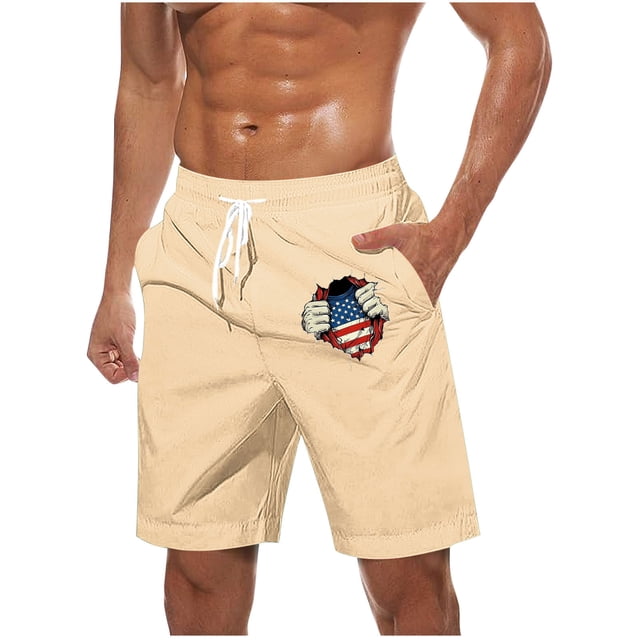 Pantalones Cortos Casuales para Hombre Imprimir con Bolsillos Pantalones de Playa de Cintura Elástica, Pantalones Cortos de Cintura Elástica para Hombre