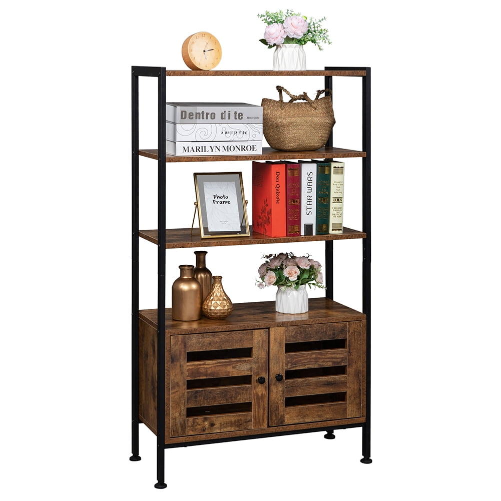 Lowestbest 3-Layer 2-Door Storage Cabinet, Living Room Industrial Bookcase Multifunctional, Brown Lowestbest 3-Layer 2-Door Storage Cabinet, Living Room Industrial Bookcase Multifunctional, Brown